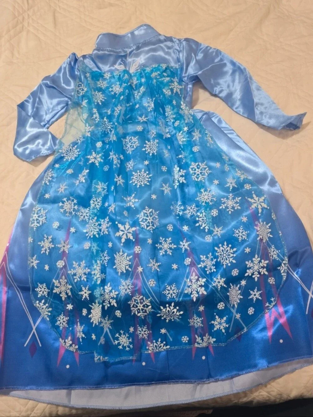 Girls 8 Light Blue Frozen Princess Costume Dress with Snowflake Accents